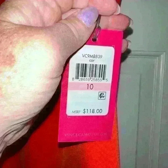 NWT VINCE CAMUTO Ruffle-Hem Shift Dress Size 10 - Picture 4 of 10